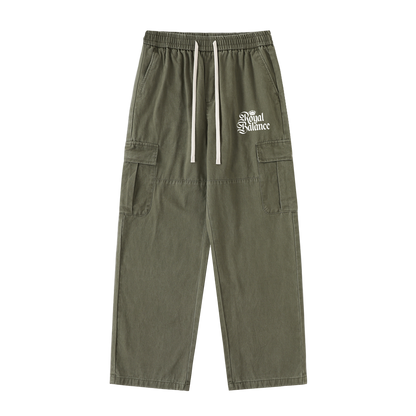 Royal Balance Apparel Drawstring Waist Straight-Leg Cargo Pants