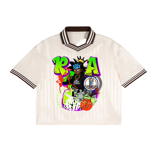 Royal Balance Apparel Black Goku Contrast Stripes Polo Collar T-Shirt