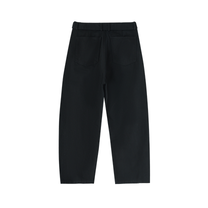 Royal B alance Apparel Twisted-Seam Belted Curved-Blade Pants