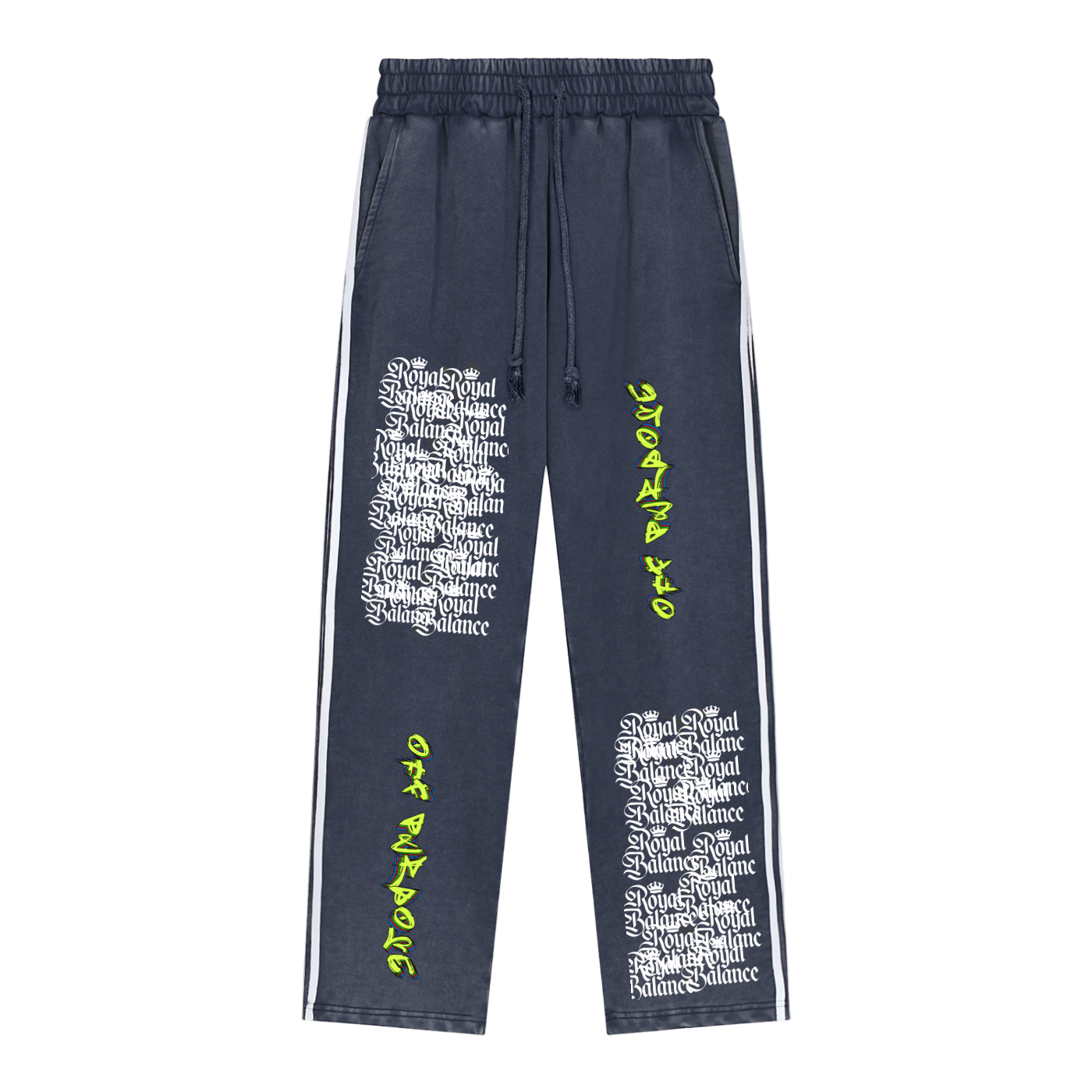 Royal Balance Apparel Off-Purpose Snow Washed Contrast Tape Sweatpants
